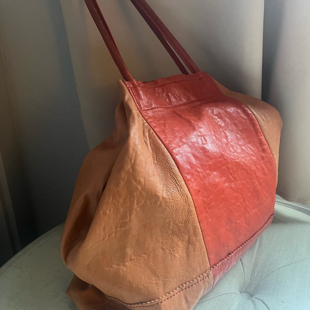 Banana Republic Leather Patchwork Boho Style Larg… - image 2